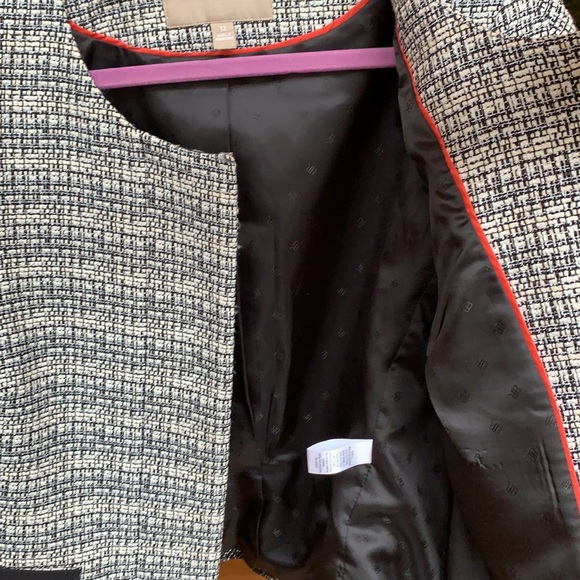 Banana Republic Tweed Blazer Black White Size 14 - Picture 4 of 4